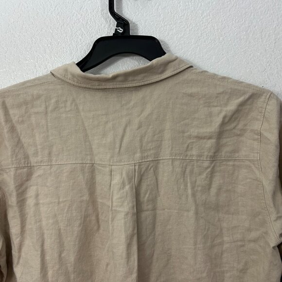 Forever 21 Linen Blend Button Up Shirt Relaxed Fit Resort Collection Beach - Picture 6 of 8